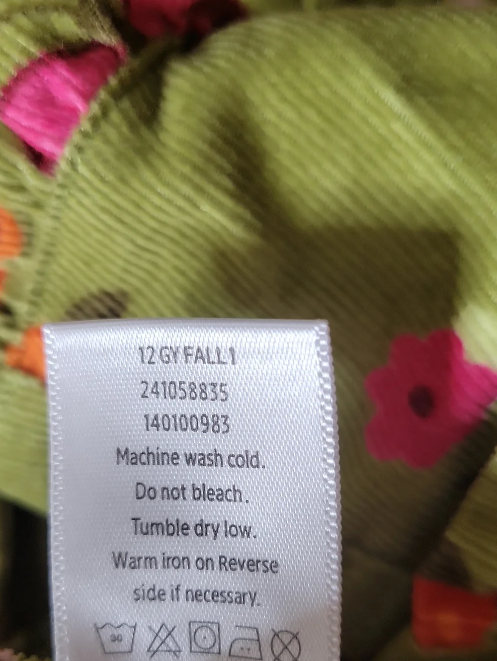 Gymboree 2012 BUTTERFLY BLOSSOMS Corduroy Jumper Sz 3-6M